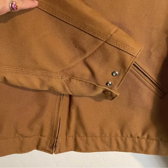 Carhartt Men's Size 48 Blanket Lined Detroit Jacket Tan Brown Zipper Zip Up - Picture 6 of 10